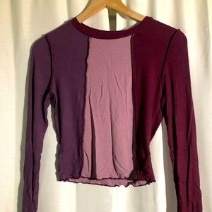 Purple long sleeve crop top
